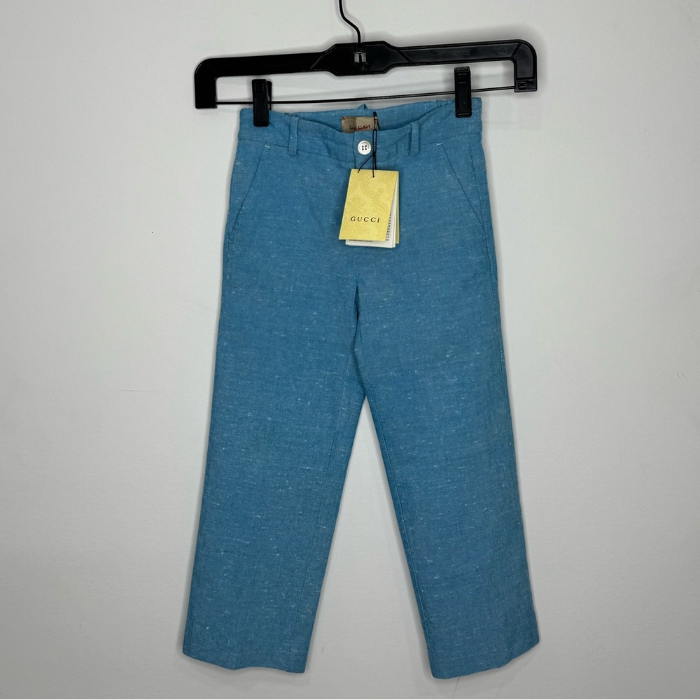 Gucci Summery Canvas Trousers Blue Kid’s Size 4